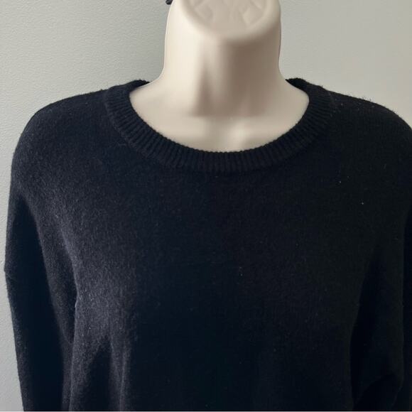 For The Republic Faux Fur Cuff Sweater Knit‎ Long Sleeve Top Black Small - Picture 2 of 7